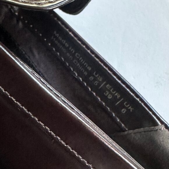 Aldo Brown Chunky Heel Loafers Womens Size 8.5 Block Platform Lug Sole Y2K 90s - Picture 10 of 10